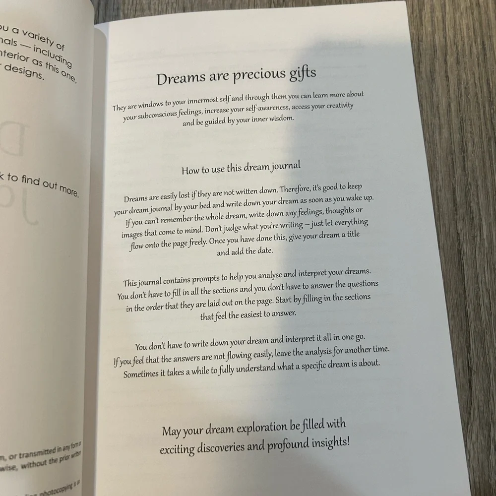 Dream Journal with Crescent Moon Design